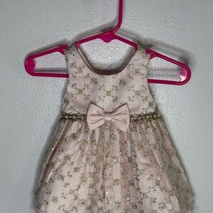 American Princess Pink and Gold Babydoll Dress